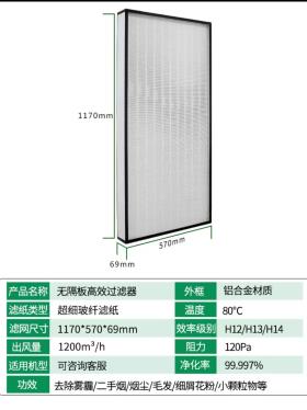 ffu无隔板高效过滤器生产厂家 超细玻纤空气净化器滤芯工业除尘送风口过滤